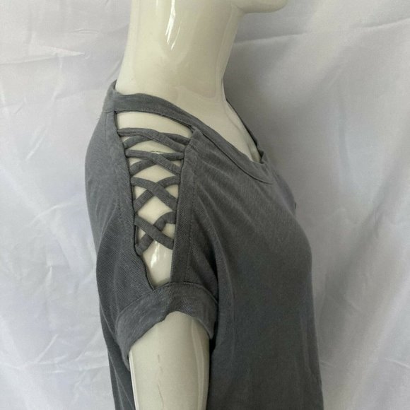 🦋 Chaser Womens Ribbed Med Shoulder cutout Gray - Picture 3 of 8